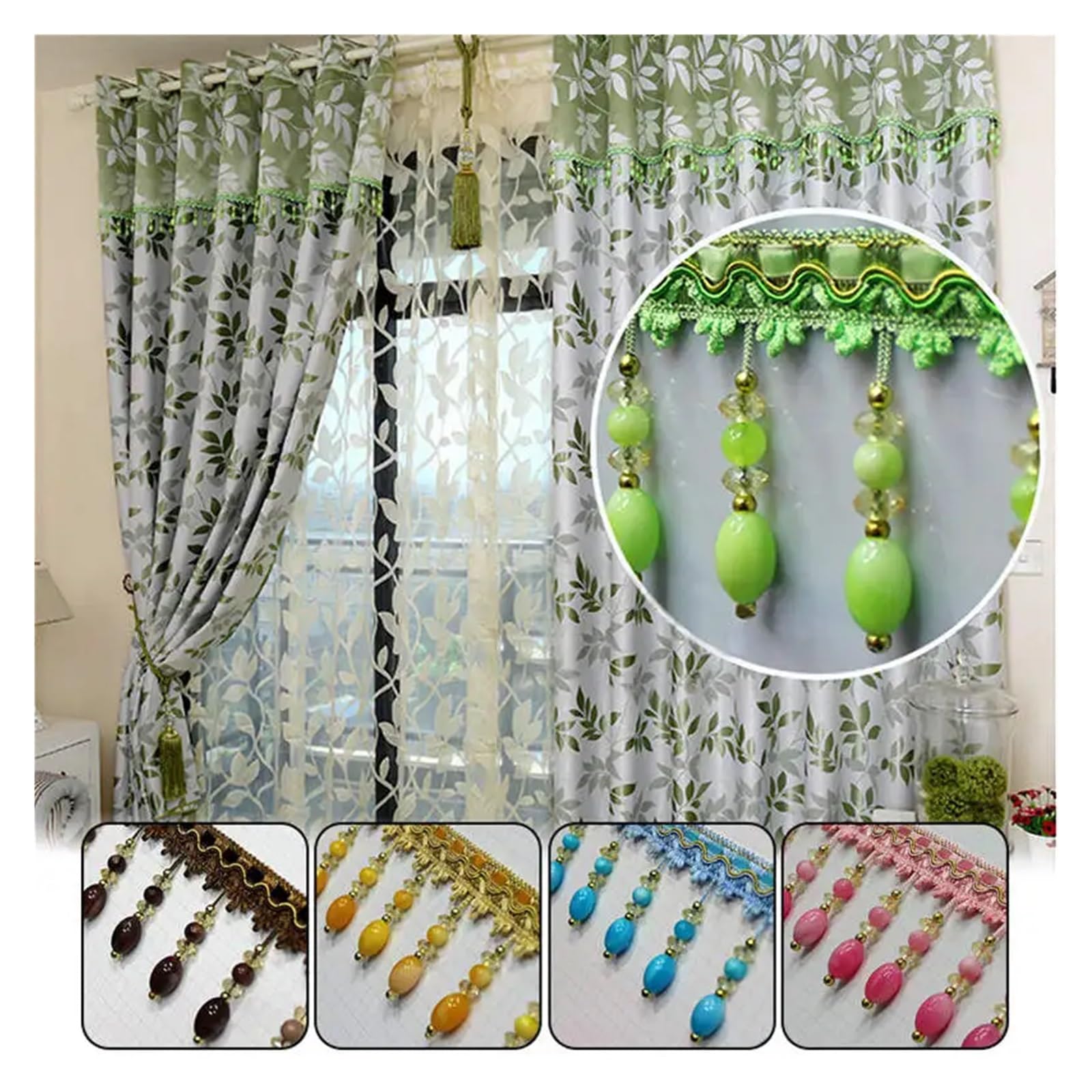 Frange ornée de perles Rideau en dentelle perlée acrylique 1M/2M, franges de couture, garniture ruban rembourrage, perle décoration DIY Couture