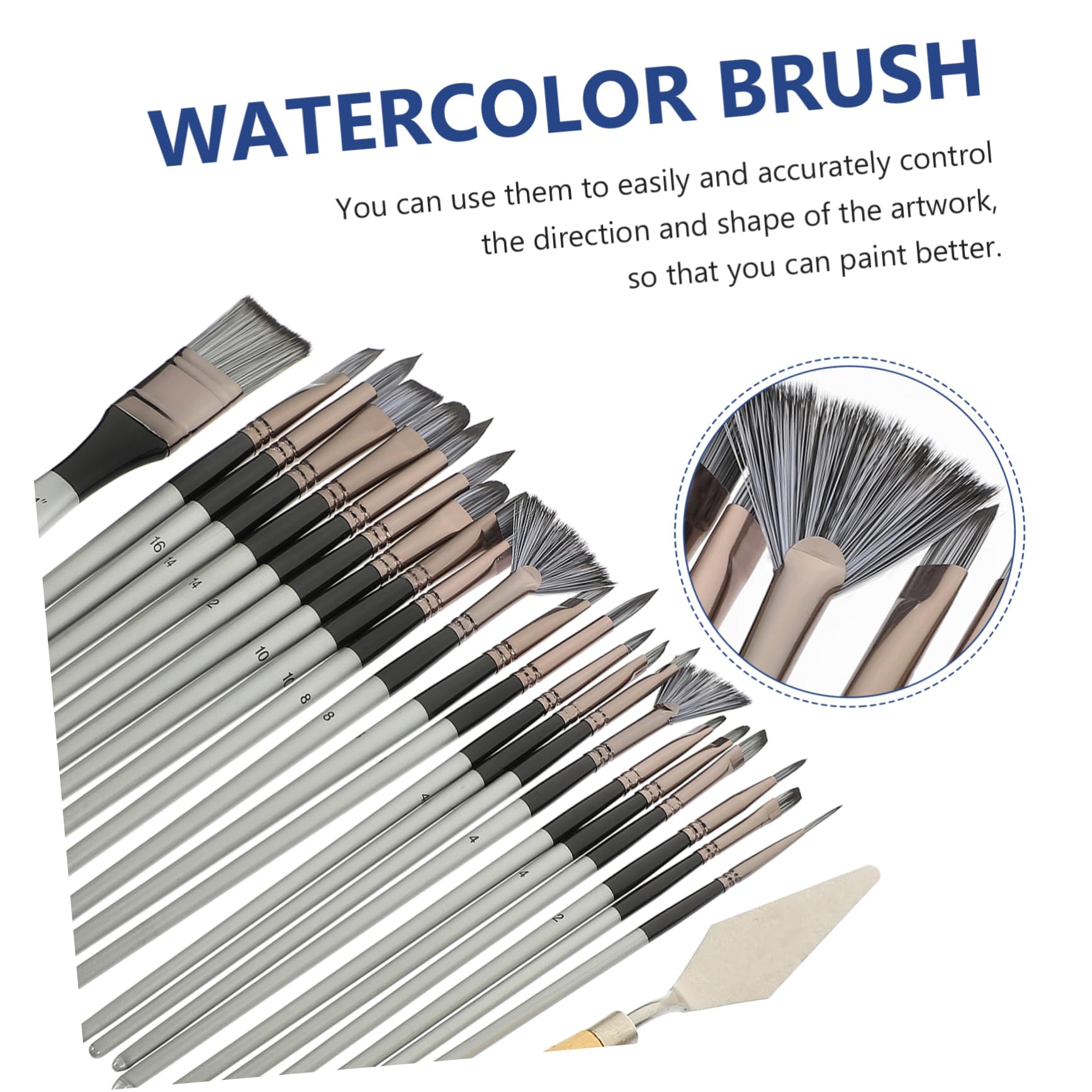 SEWACC Set de 24 Pinceles para Pintura Acrílica y Óleo Cerdas de Nylon y Mango de Madera, Multiusos y Seguros para Uso Prolongado, Adecuado para Pintura en Roca y Rostro