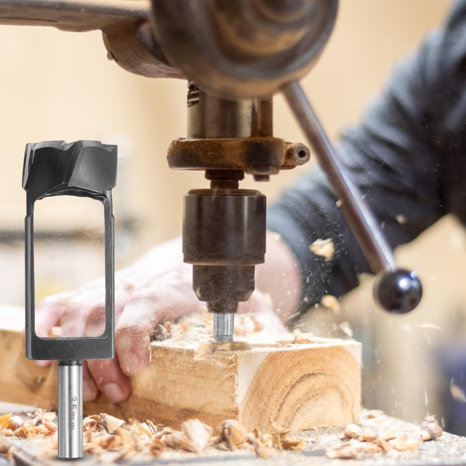QUARKZMAN Bois Tenon Goujon Bouchon Fraise 35mm Métrique Tenon Goujon Coupe Outils Foret Mèche Haute vitesse Acier Bouchon à Bois Cheville Coupeur avec Tige ronde