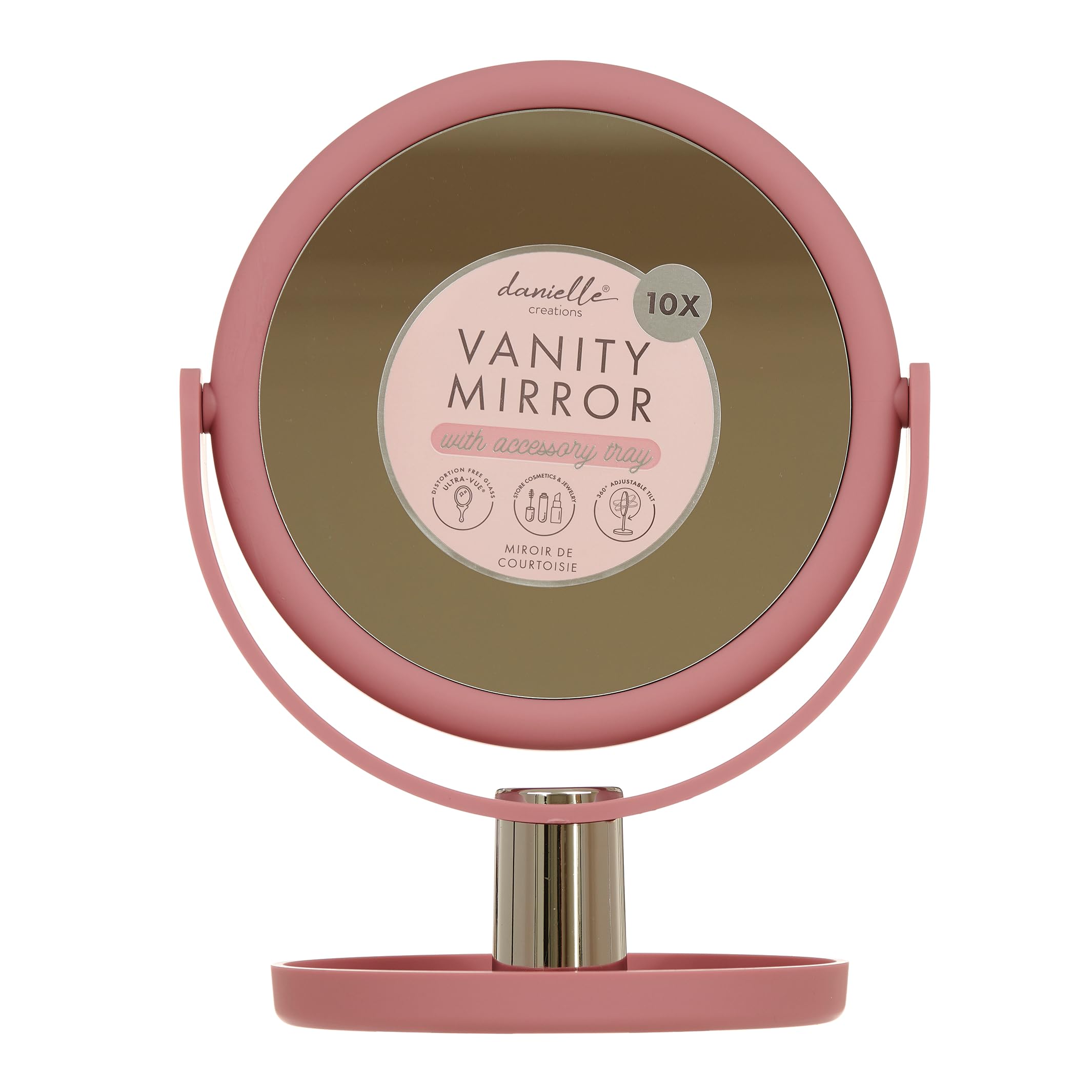 Upper Canada Pink Blush Vanity 10x Magnifying Mirror Danielle Creations