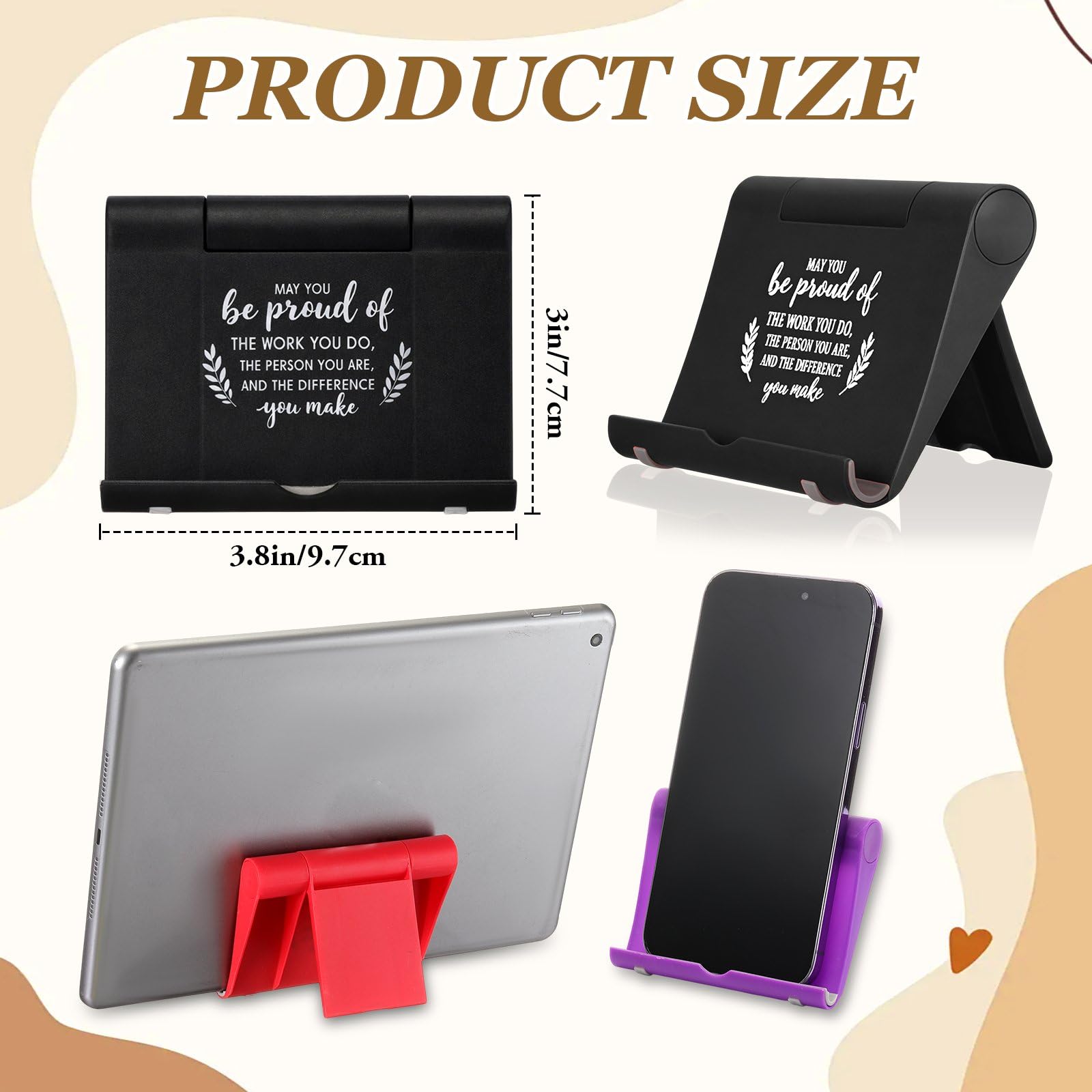 Qunclay 48 pezzi regalo di apprezzamento per i dipendenti, supporto per telefono cellulare da scrivania, supporto motivazionale per tablet, regalo di ringraziamento per squadra, ufficio, colleghi