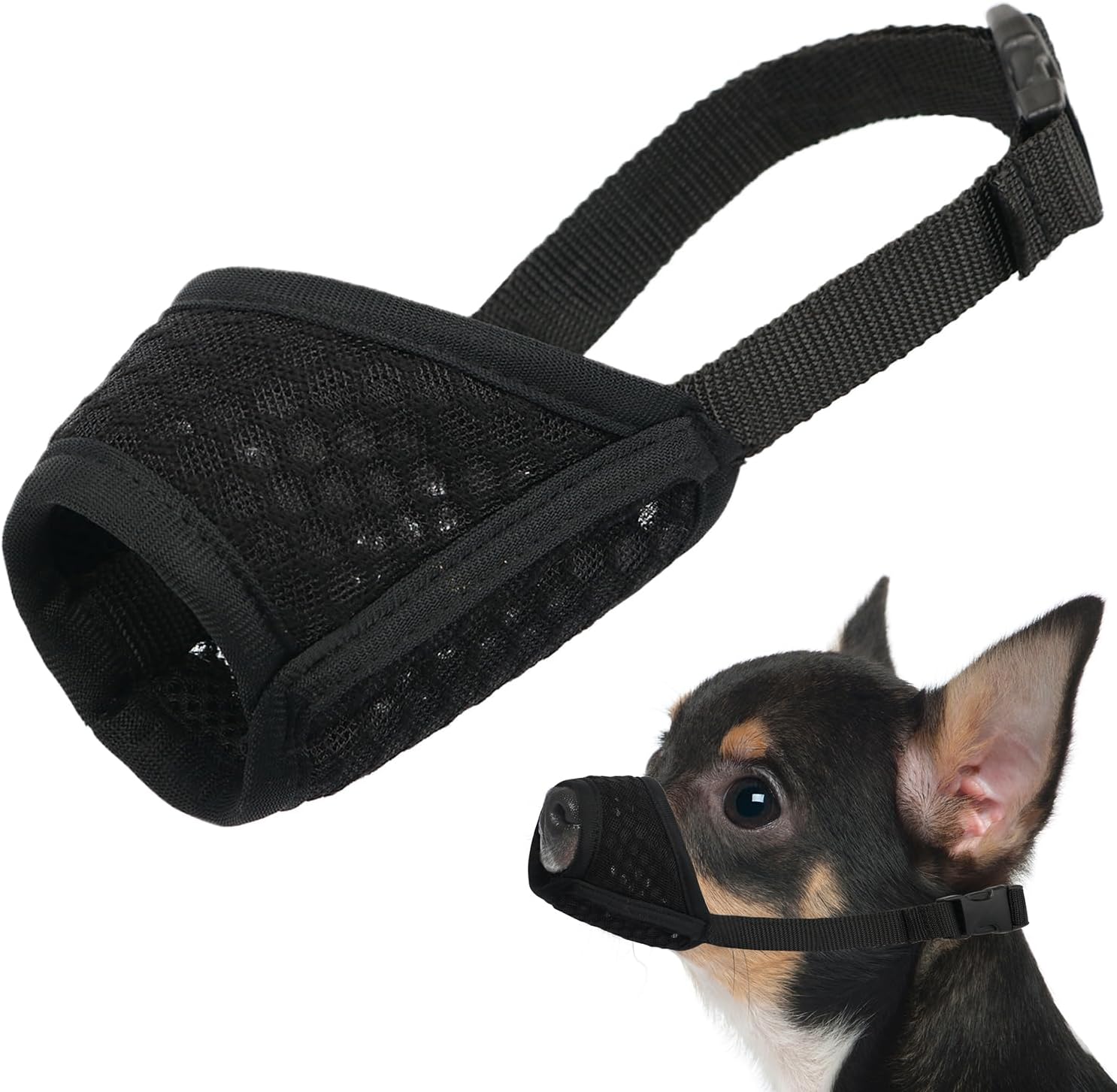 MayerzonDog Muzzle, Puppy Soft Mesh Muzzle for Small Medium Large Dogs Chihuahua Poodles Beagle Dachshund Corgis Labrador for Biting Chewing Grooming That Allows Panting Drinking