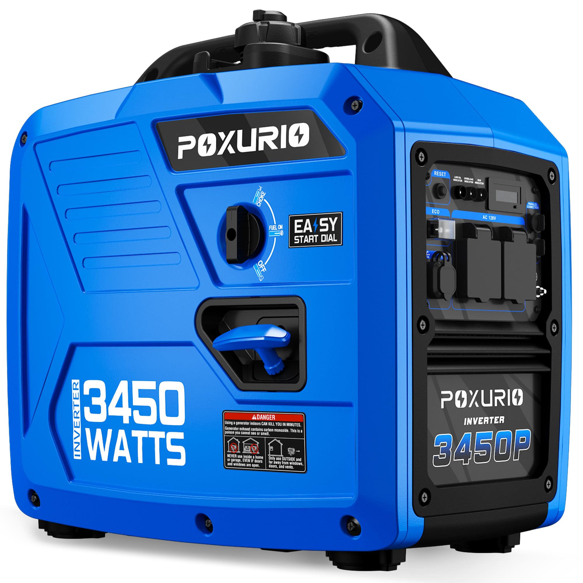 2450-Watt Portable Inverter Generator for Home Use, Super Quiet Small 120V Gas Generator for Camping, 1.6 Gallon Gas Tank for 8.3 Hours Use, EPA Compliant