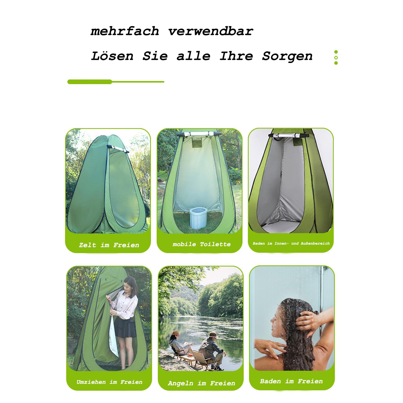 Tenda per WC da campeggio, da doccia, pop-up, per esterni, mobile, per doccia, spogliatoio, da campeggio, WC (colore arancione, 120 x 120 x 190 cm)