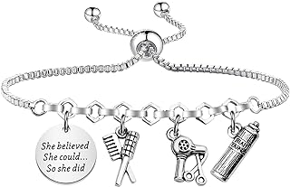 PLITI Hairstylist Gifts Hairdresser Gift Hair Stylist Bracelet Barber Gifts She Believed She Could So She Did Hairdresser Jewelry Cosmetology Graduation Gift