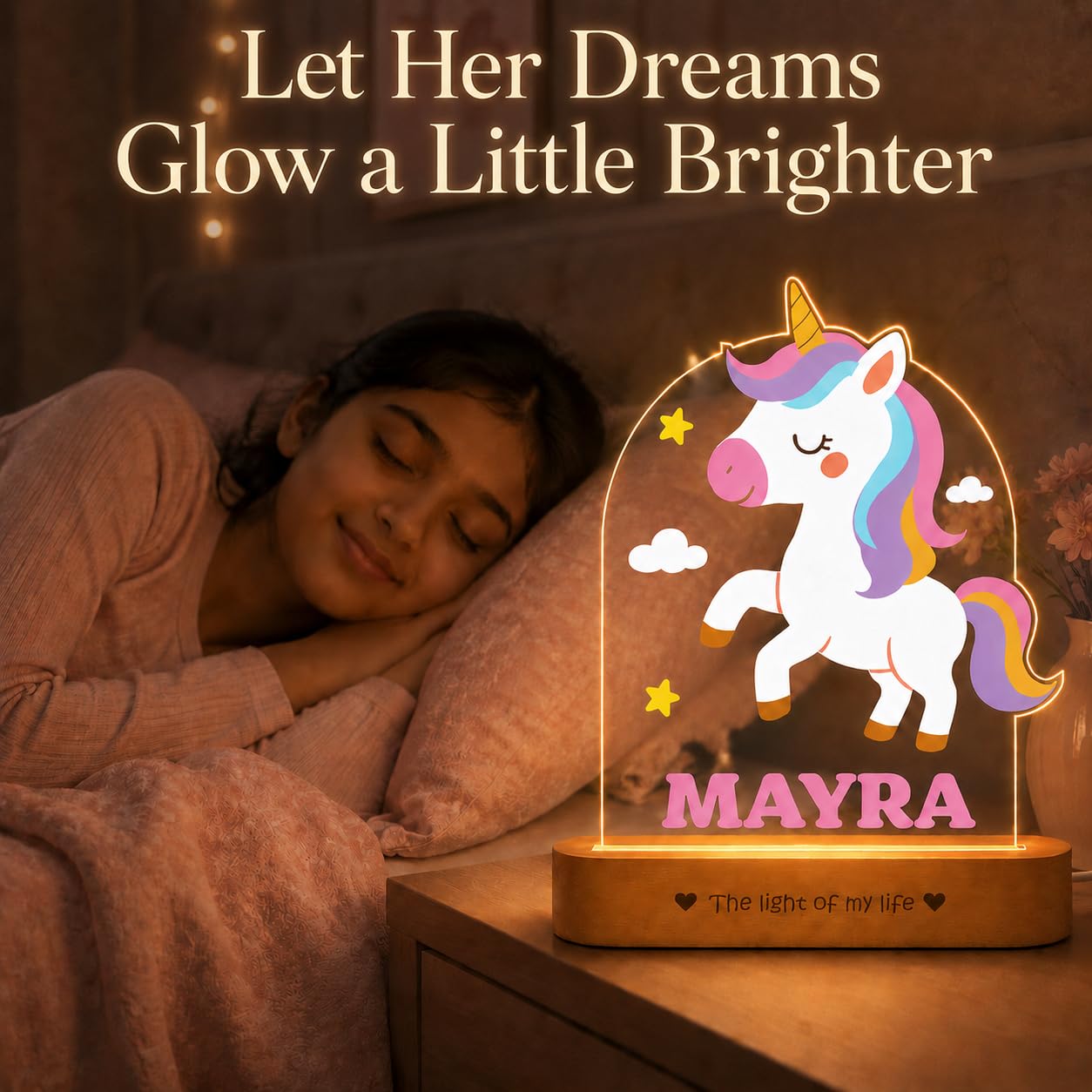 Personalized Unicorn Night Lamp - Custom Name Gift -2 Personalized Unicorn Night Lamp - Custom Name Gift -2
