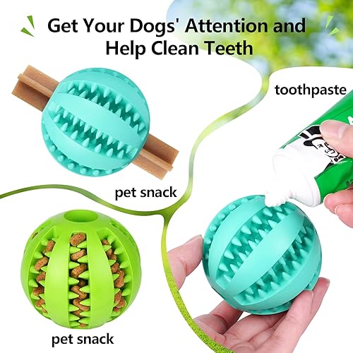Miniatura 3 de Juguetes masticables para cachorros para la dentición juguetes de goma duraderos para perros para el aburrimiento, bolas dispensadoras de golosinas