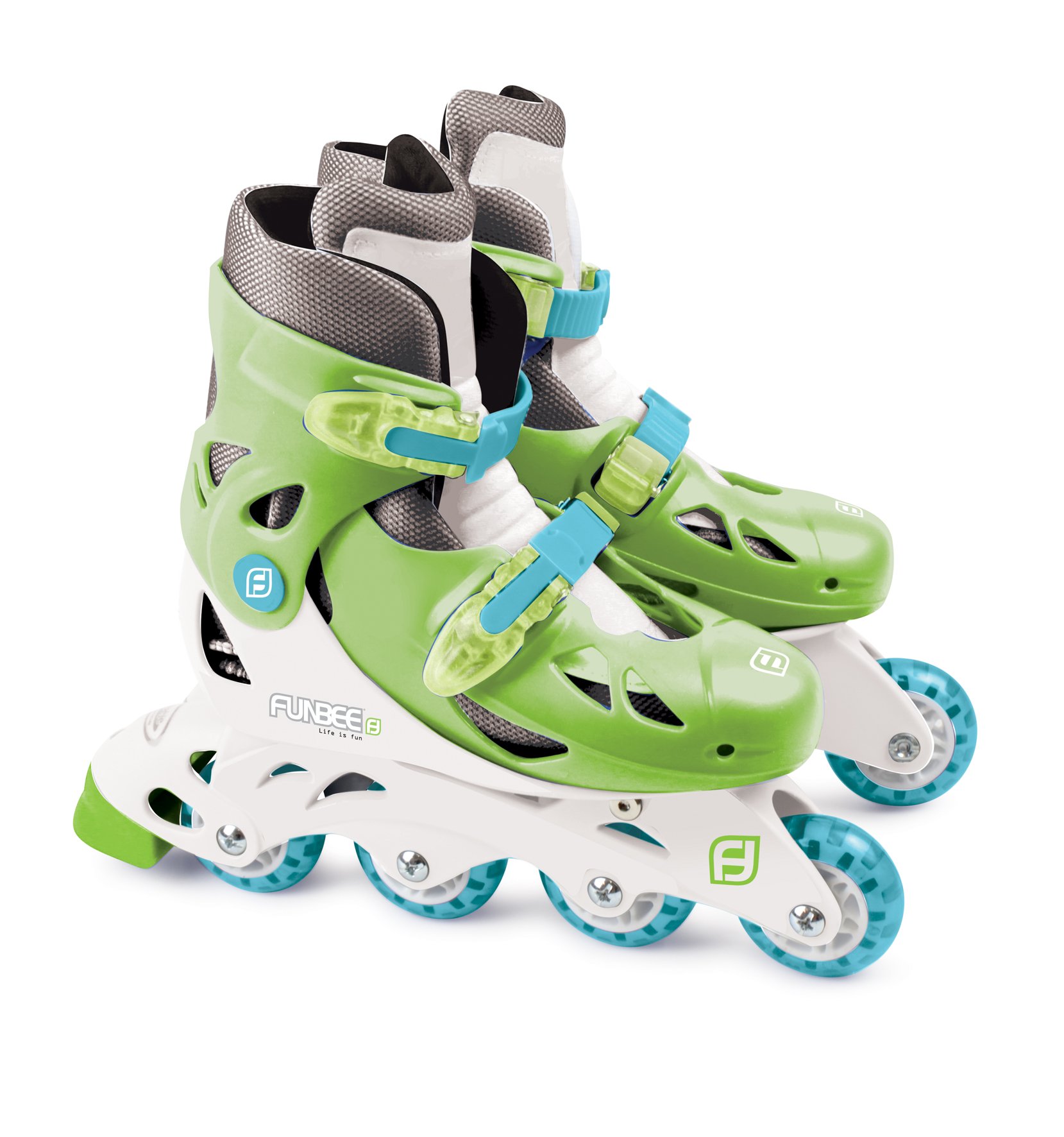 Funbee OFUN032-G Inline Skate, Blue/Green/White, 2
