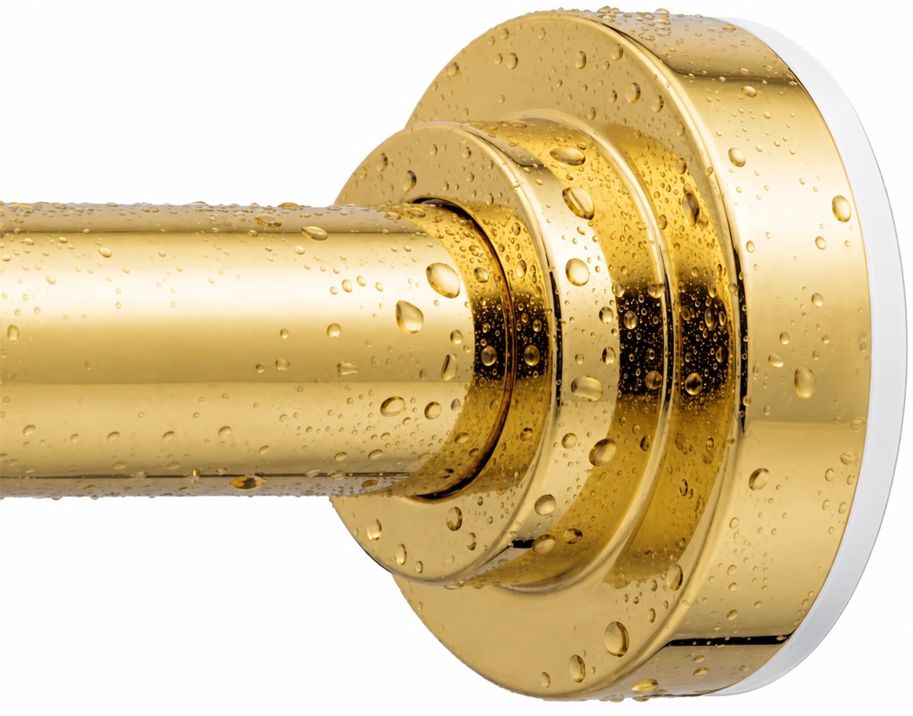 TEECK Shower Curtain Rod, 32-68 inch Adjustable Spring Tension Curtain Rod, Never Rust Anti-Slip Shower Curtain Rod for Bathroom, No Drilling, Never Collapse, Easy to Use, Gold