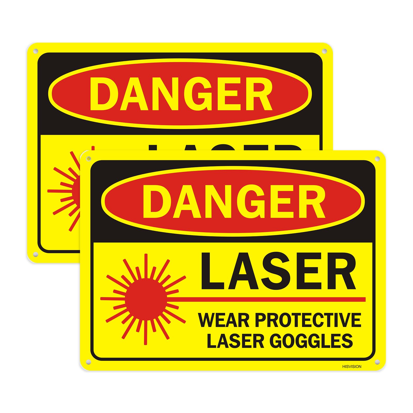 Panneau de danger laser en cours d'utilisation pour atelier de gravure - 7