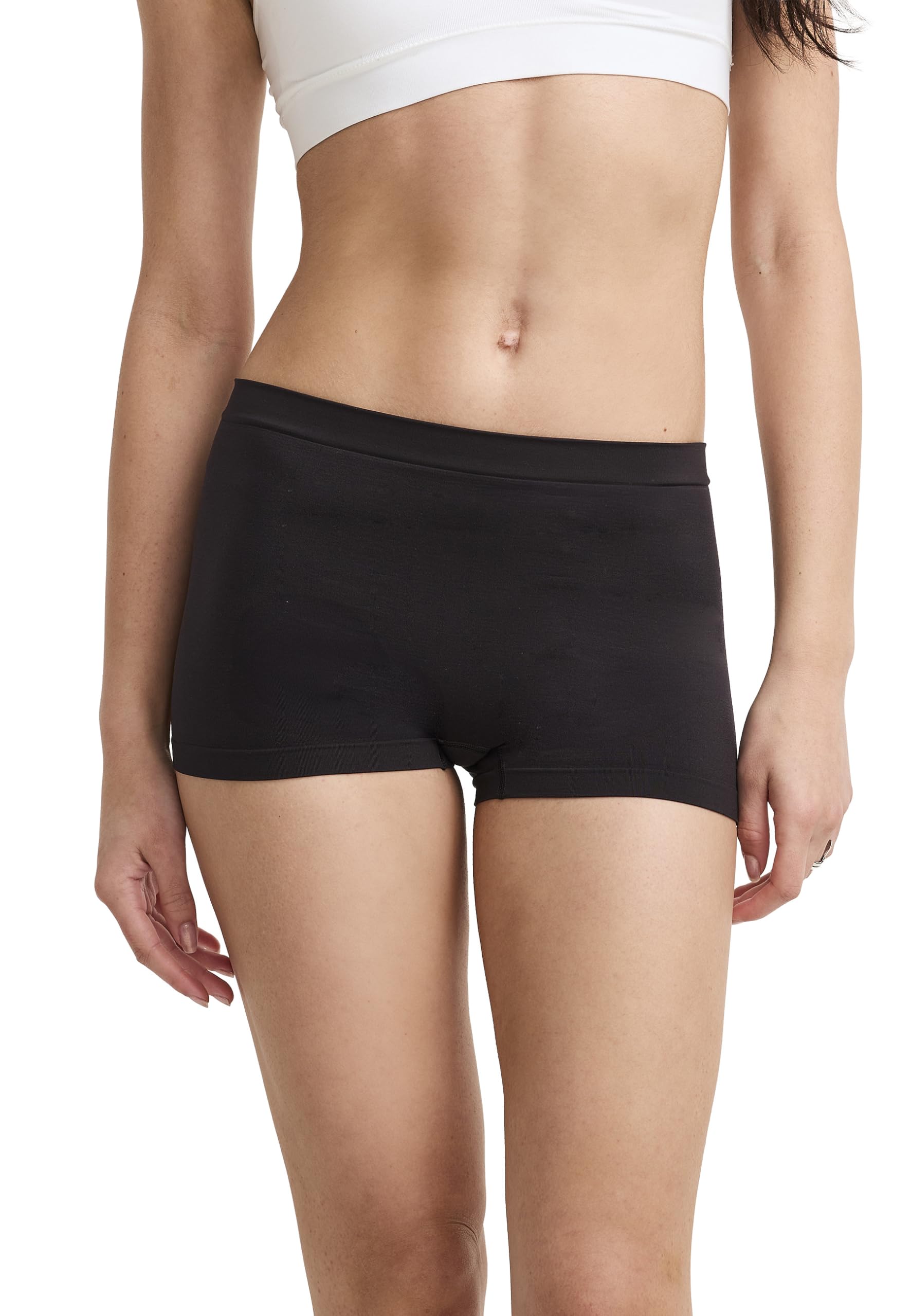 Jockey Women's Seamfree Boy Short, Black, XL