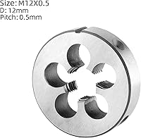 Vista 3 de Burkit M12 X 0.5 Juego de machos y troqueles, M12 x 0.5 Macho de rosca de máquina y troquel redondo a la derecha