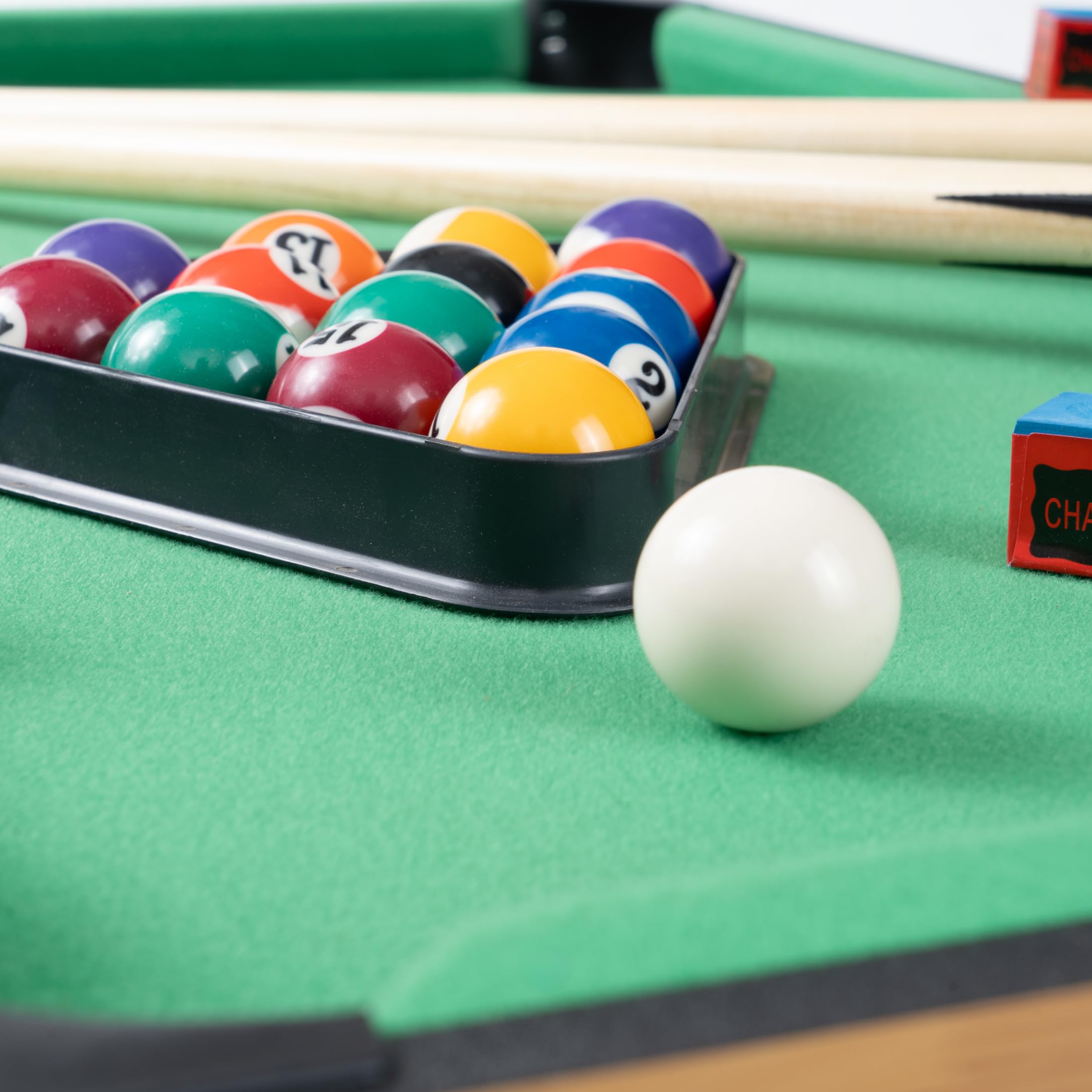 4 in 1 Multitisch Spieltisch für Kinder & Erwachsene - Mini Tischkicker, Billard, Airhockey & Schach - Platzsparendes Kombi Tischspiel Set für Familie & Party (69x41cm)