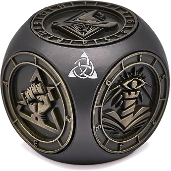 Spinner W rfel 7-in-1 aus Metall   Drehender Polyedrischer DND W rfel mit Geschenkbox f r Tabletop RPG & Rollenspiele Schwarz Bronze