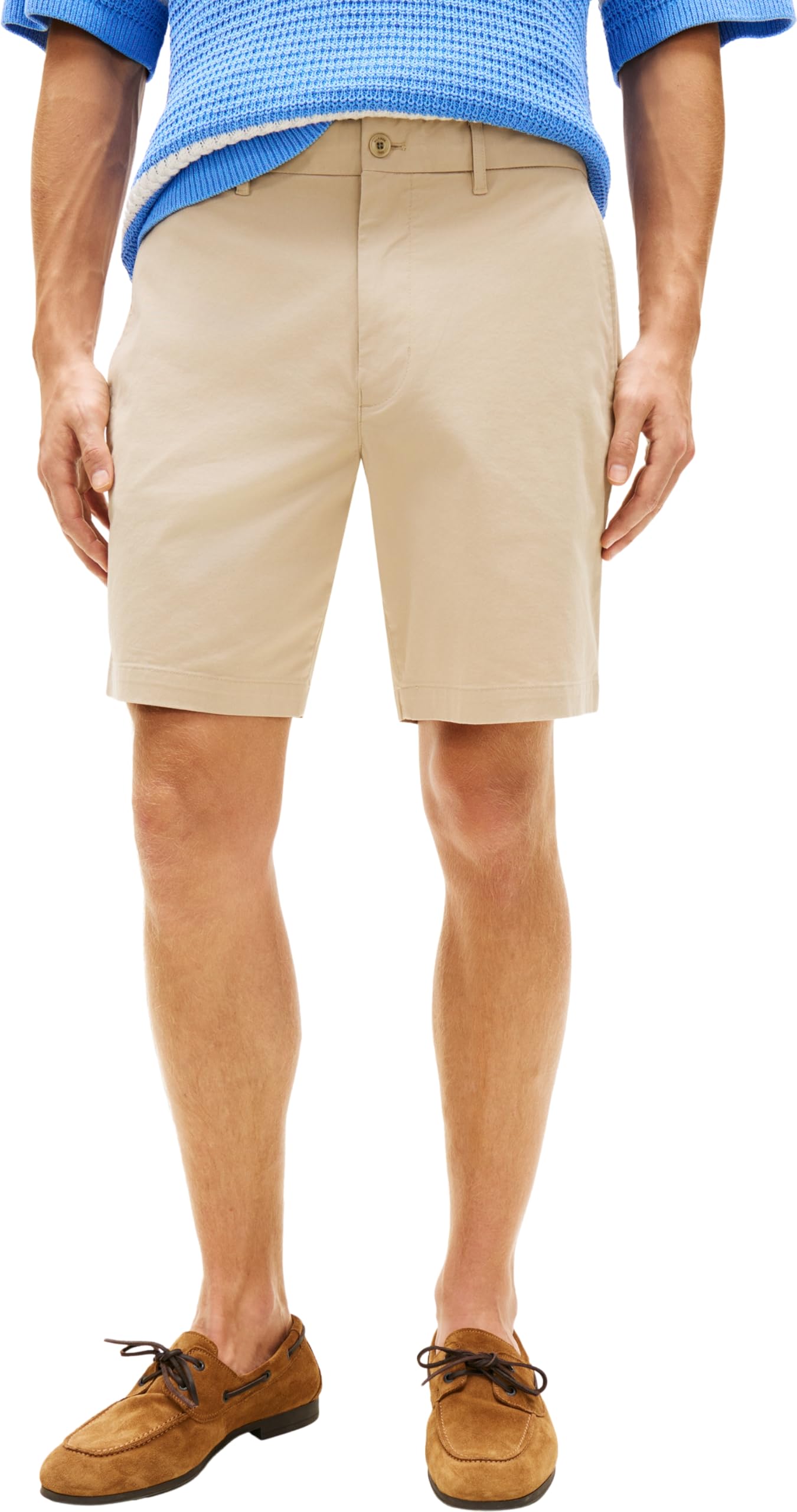 Tommy Hilfiger Men's Dover 8" Ess Twill Short MW0MW42352, Khaki, 32W / Nil
