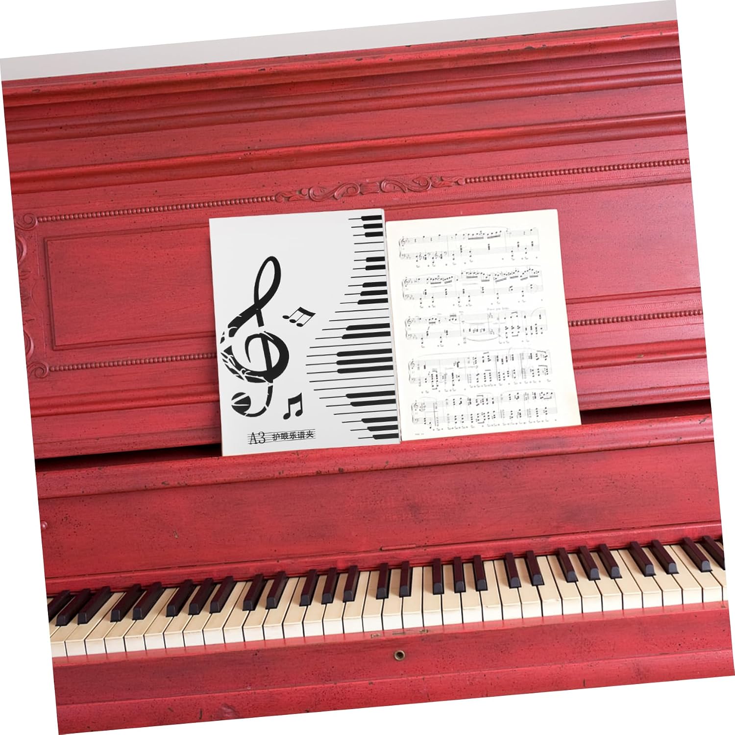 Toddmomy A3 Music Sheet Folder Plastic Storage Binder for Piano and Choir 20 Pages Sturdy Sheet Protectors for Concerts and Band Performances