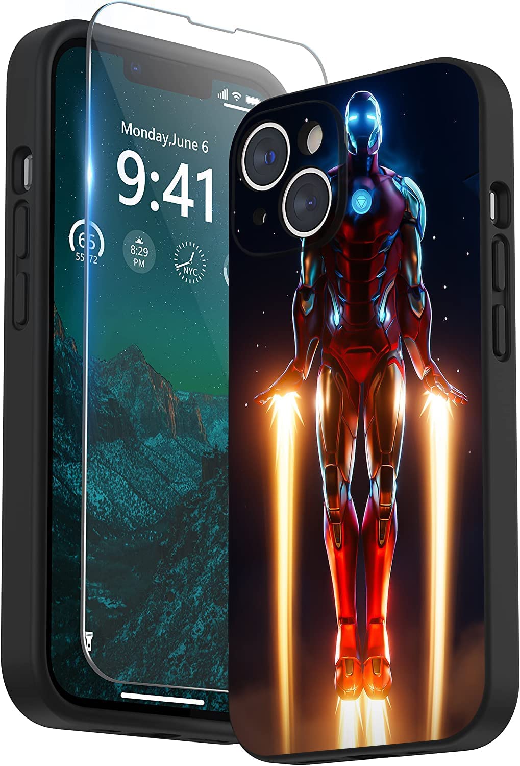 iPhone 14 / 14 plus / 14 pro / 14 pro max Case,Aven-ger DC Character Design Pattern Black Cool Shockproof TPU Ultra-Thin Non-Slip, Scratch-Resistant and Drop-Proof (iPhone 14 pro max, Iron-man 3)