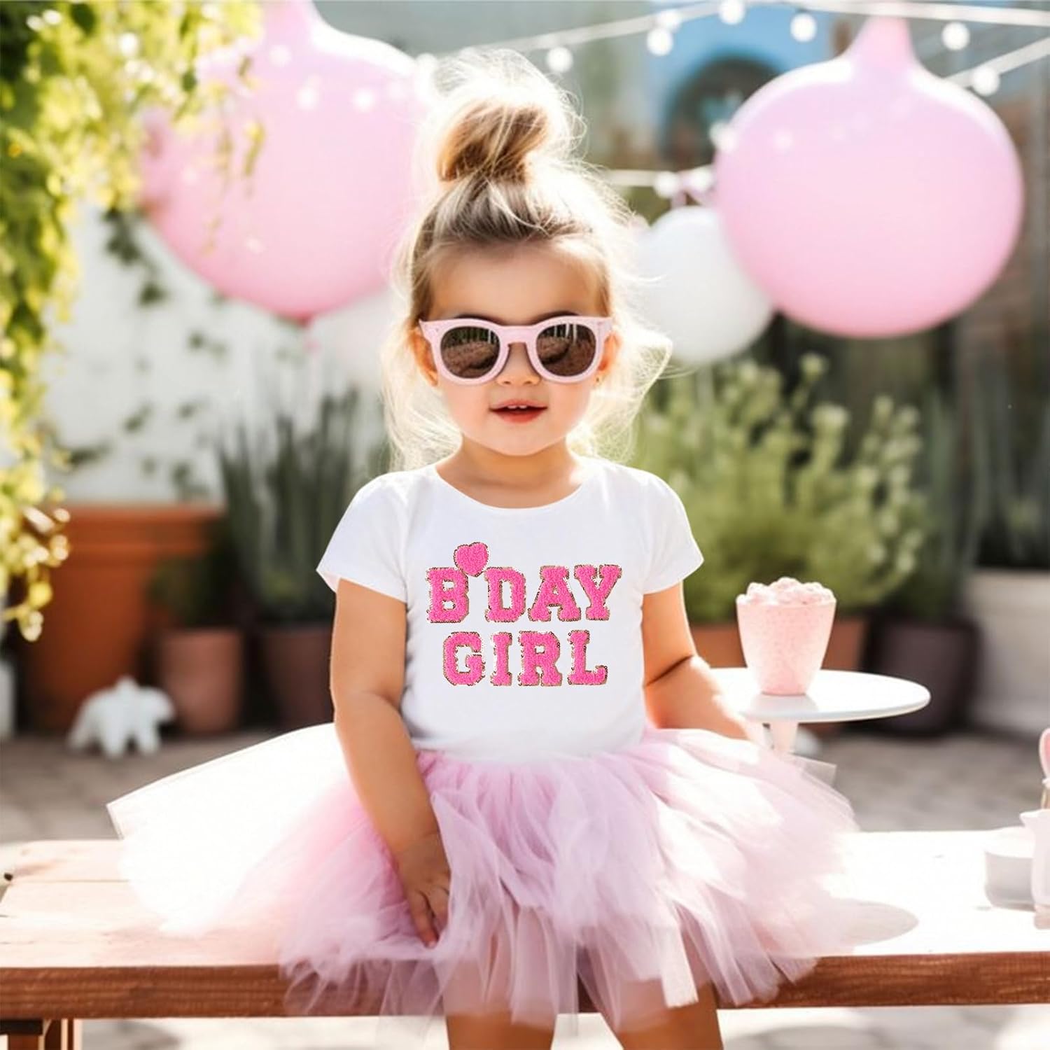 Toddler Baby Girl Birthday Shirt 2nd 3rd 4th 5th 6th Bday Party Tshirt Outfit Sequin Glitter Patch Embroidered Tops - Image 2