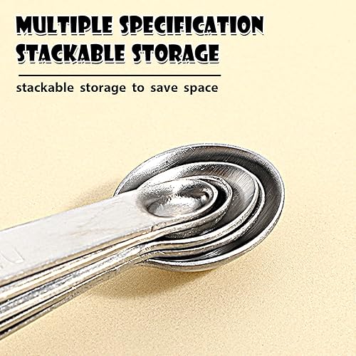 Miniatura 5 de Aster Measuring Spoons Set of 5,Stainless Steel Mini Measuring Spoons Teaspoon for Dry or Liquid Ingredients 164, 132, 116, 18, 14 tsp,Small Measure