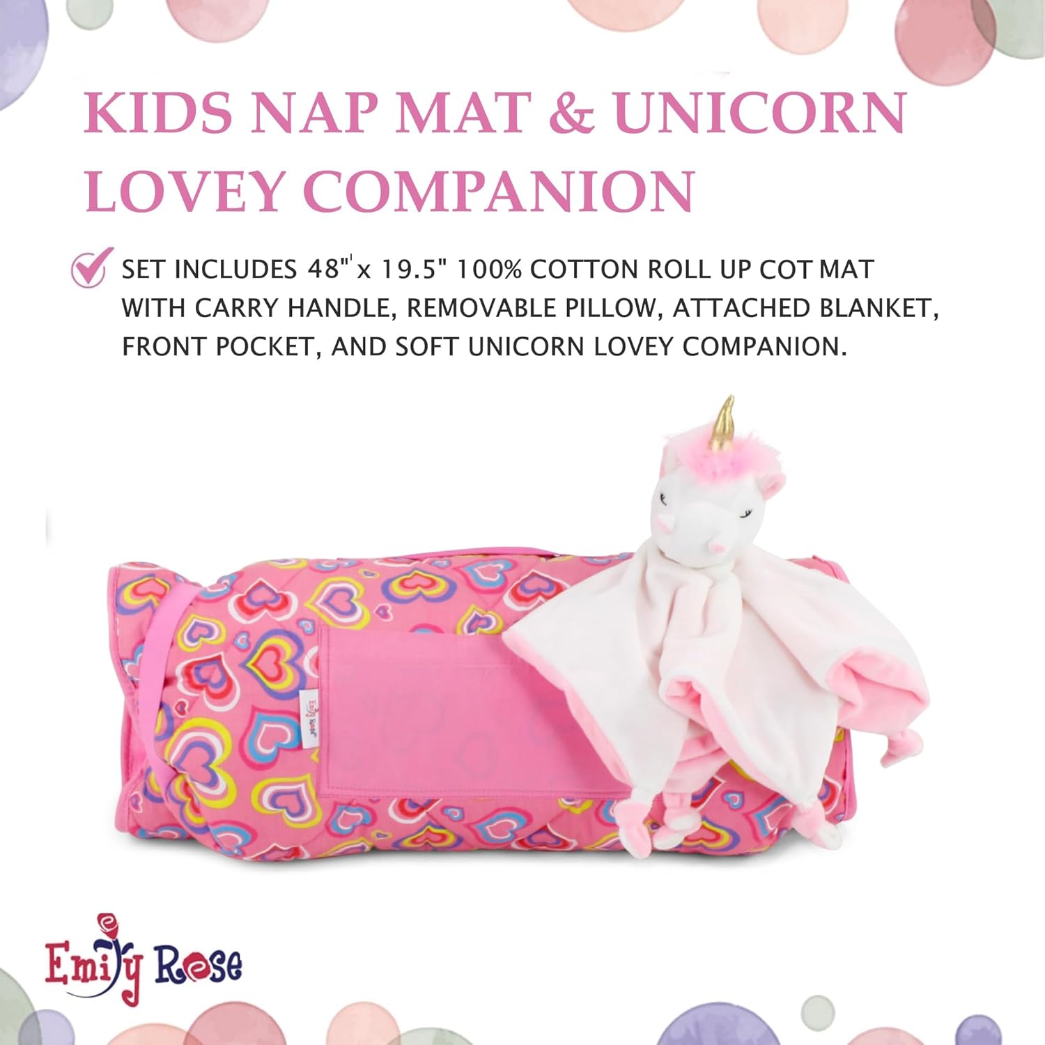 Best Emily Rose Girls Nap Mat With Fleece Blanket &Amp; Unicorn Lovey... 2026