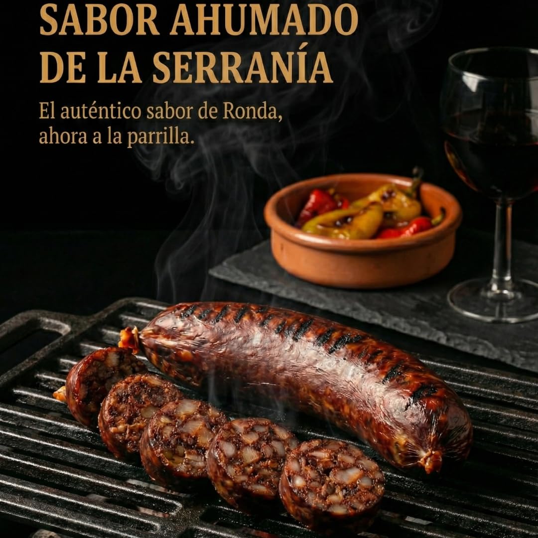 Morcilla Rondeña 350g – Embutido Andaluz Artesano Sin Gluten Sin Lactosa con Pimentón | Melgar