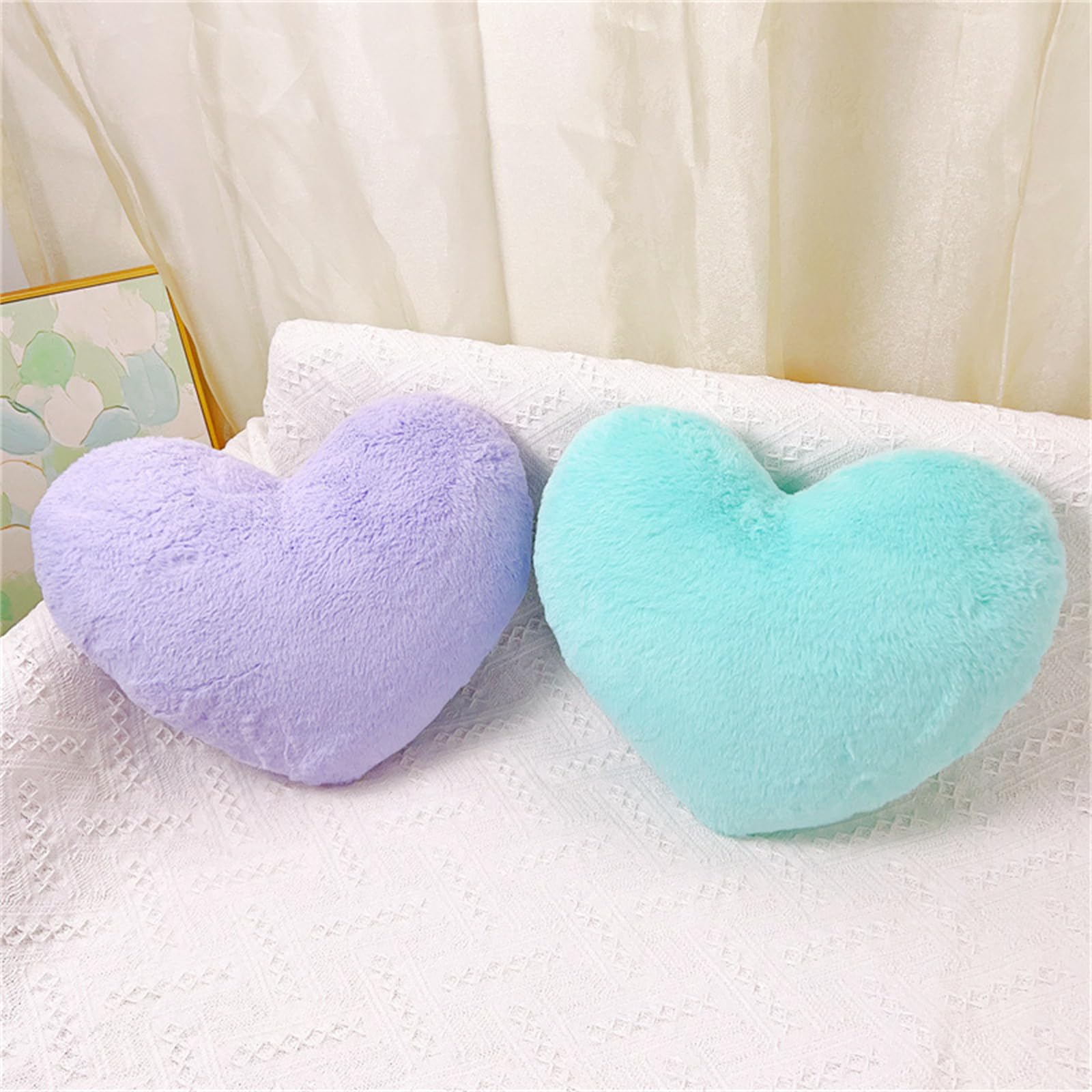 Heart Cushion Decorative Cushion 46 x 36 cm Heart Cushion Children's Room Decor Heart Shape Decorative Cushion Pillow Plush Children's Cushion for Children's Room Sofa Decoration (Red) - Image 2