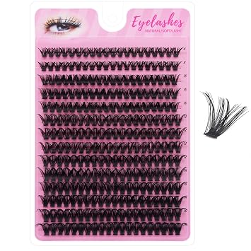 DIY Lash Extension Kit, 280PCS 60D Individual Cluster Lashes, Mixed Length 816mm Eyelash Extensions, At Home Lash Extensions for Natural Full Volume Look