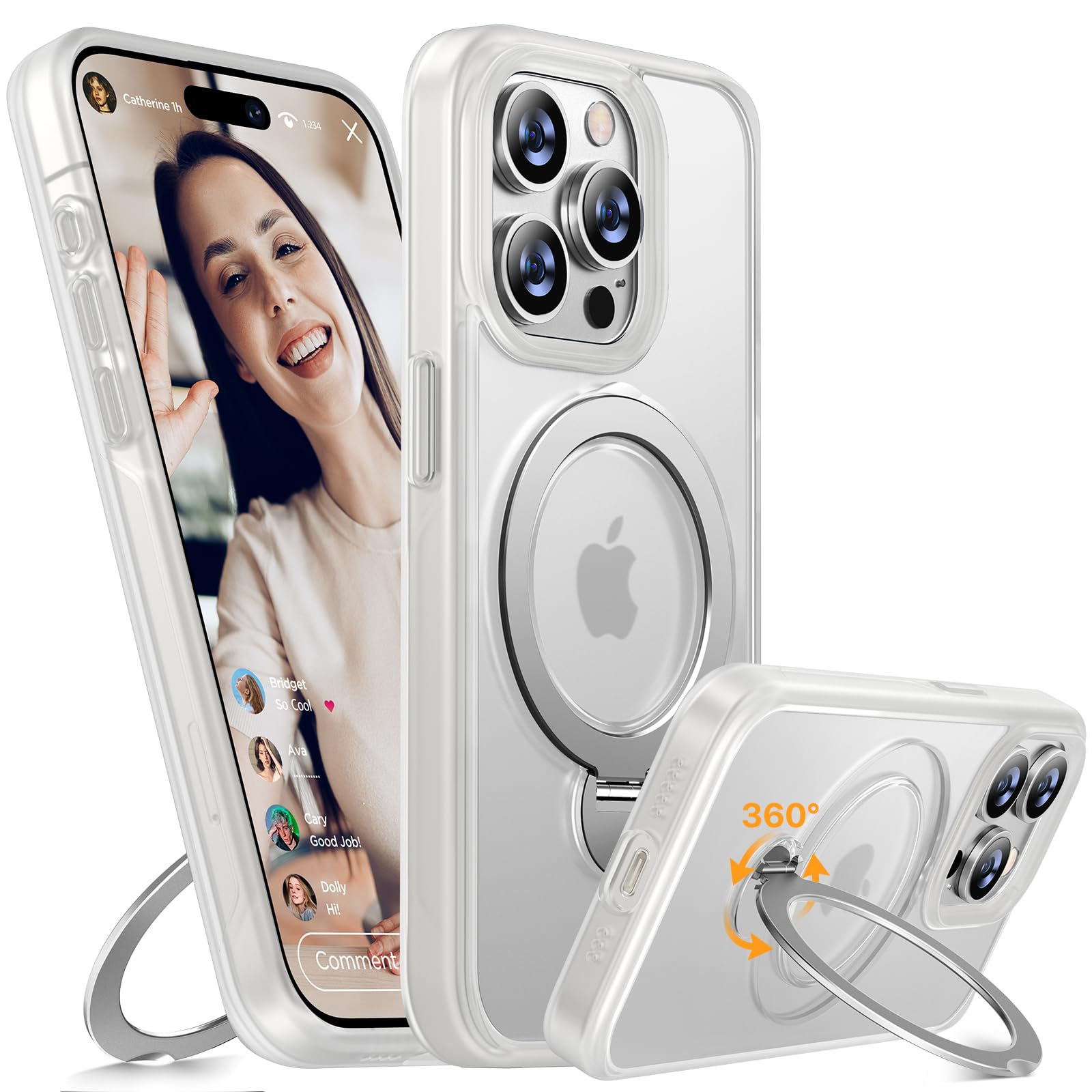 Miracase Magnetisch für iPhone All Series Hülle mit Magsafe [TOP Militärschutz & Magnetkraft] Stoßfest Kratzfest mit Samtiger Haptik Extrem Langlebig Handyhülle für iPhone