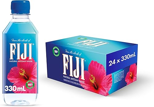 FIJI Natural Artesian Bottled Water 330mL / 11.15 Fl Ounce (Pack of 24) - 100% N