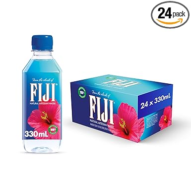 FIJI Natural Artesian Bottled Water 330mL / 11.15 Fl Ounce (Pack of 24) - 100% Natural Electrolytes - NEW