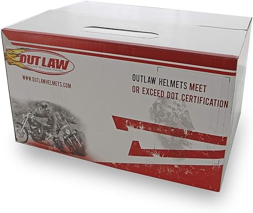 Miniatura 8 de Outlaw Helmets T68 - Casco de motocicleta negro brillante para hombres y mujeres, aprobado por DOT, unisex, para adultos, para bicicleta, scooter,