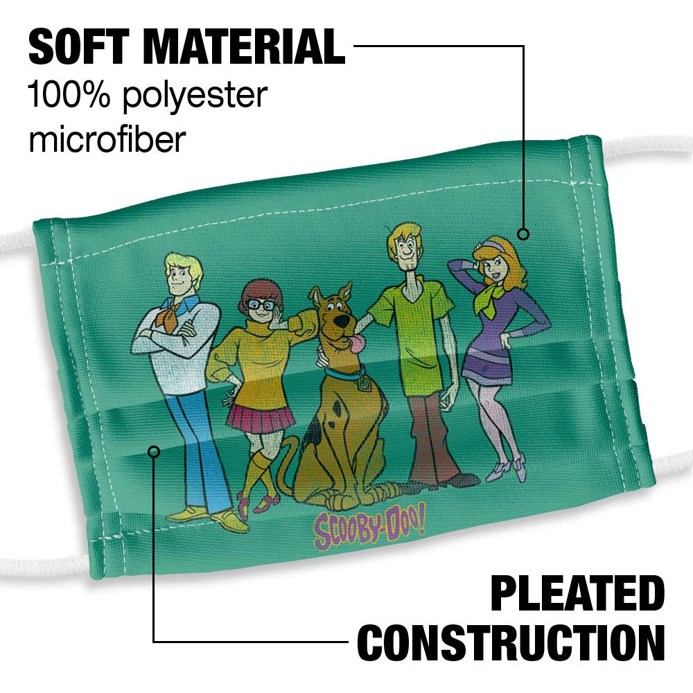 Popfunk Scooby-Doo Kids Scooby Gang 1-Ply Reusable Face Mask Covering with Adjustable Nose Wire
