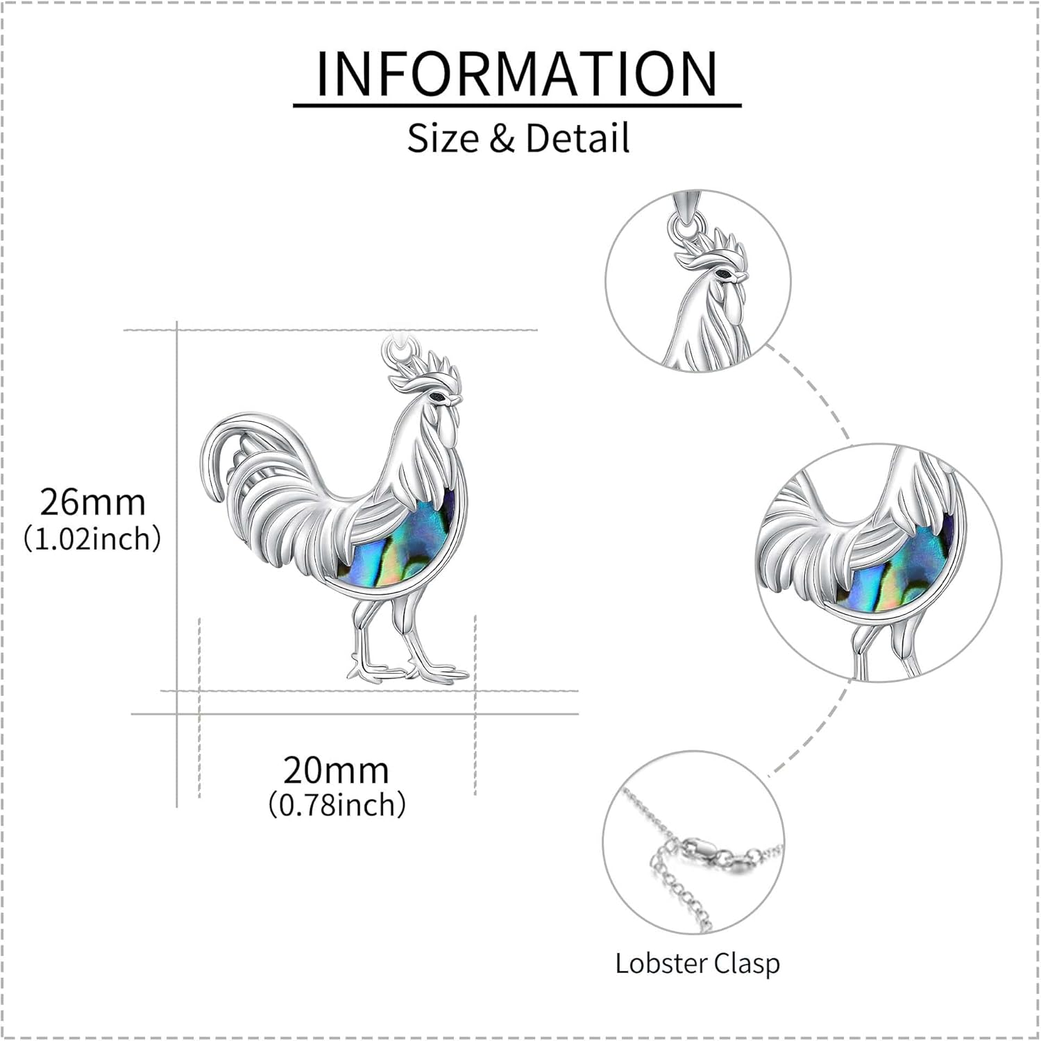 YAFEINI Cute Animal Necklace S925 Sterling Silver Panda/Fox/Chihuahua/Cow/Dachshunds/Hummingbird/Owl/Horse/Rooster Pendant Necklace Jewelry Gifts for Women Female Mom - Image 4