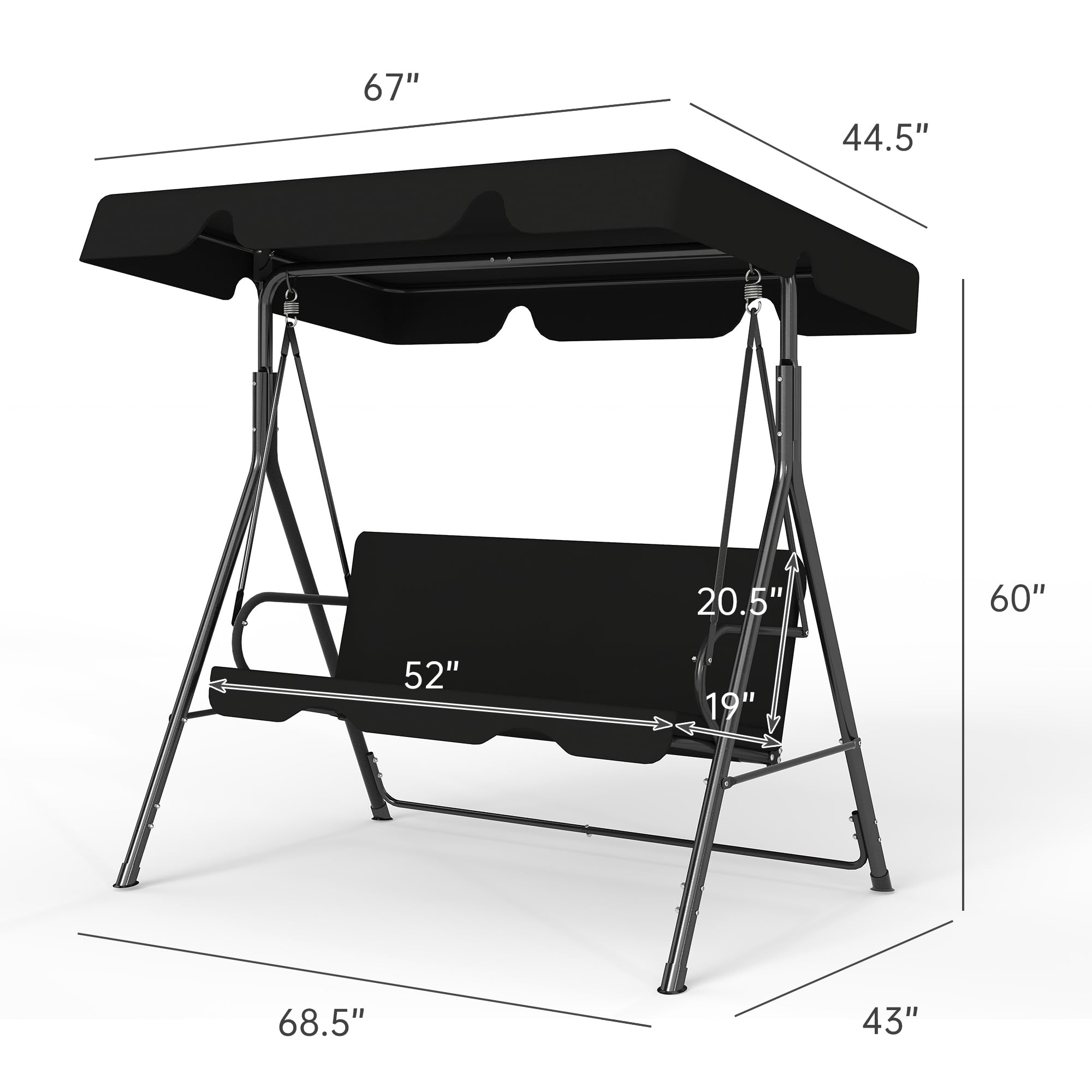 Amazon.com : Murago Outdoor Patio Swing Chair with Adjustable