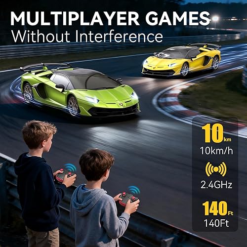 Miniatura 3 de Lamborghini - Auto de control remoto, a escala 124, eléctrico, deportivo, de carreras, hobby, modelo Lamborghini, modelo de vehículo para niños y