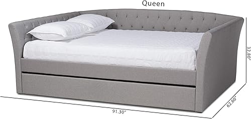 Miniatura 4 de Baxton Studio Sofá cama, doble, gris claro