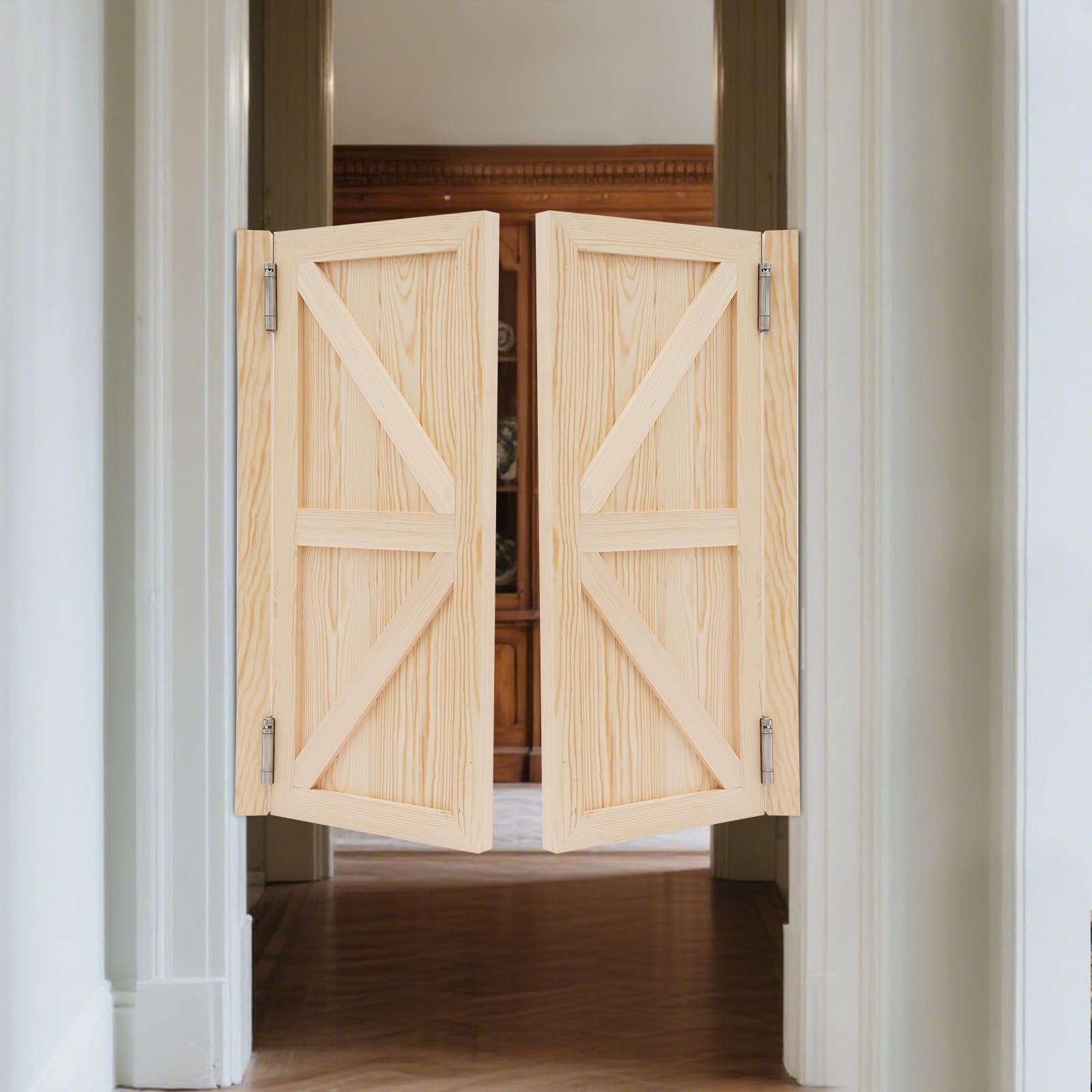 Porte Saloon Battante En Bois Massif, Double Vantail Pour Bar Maison