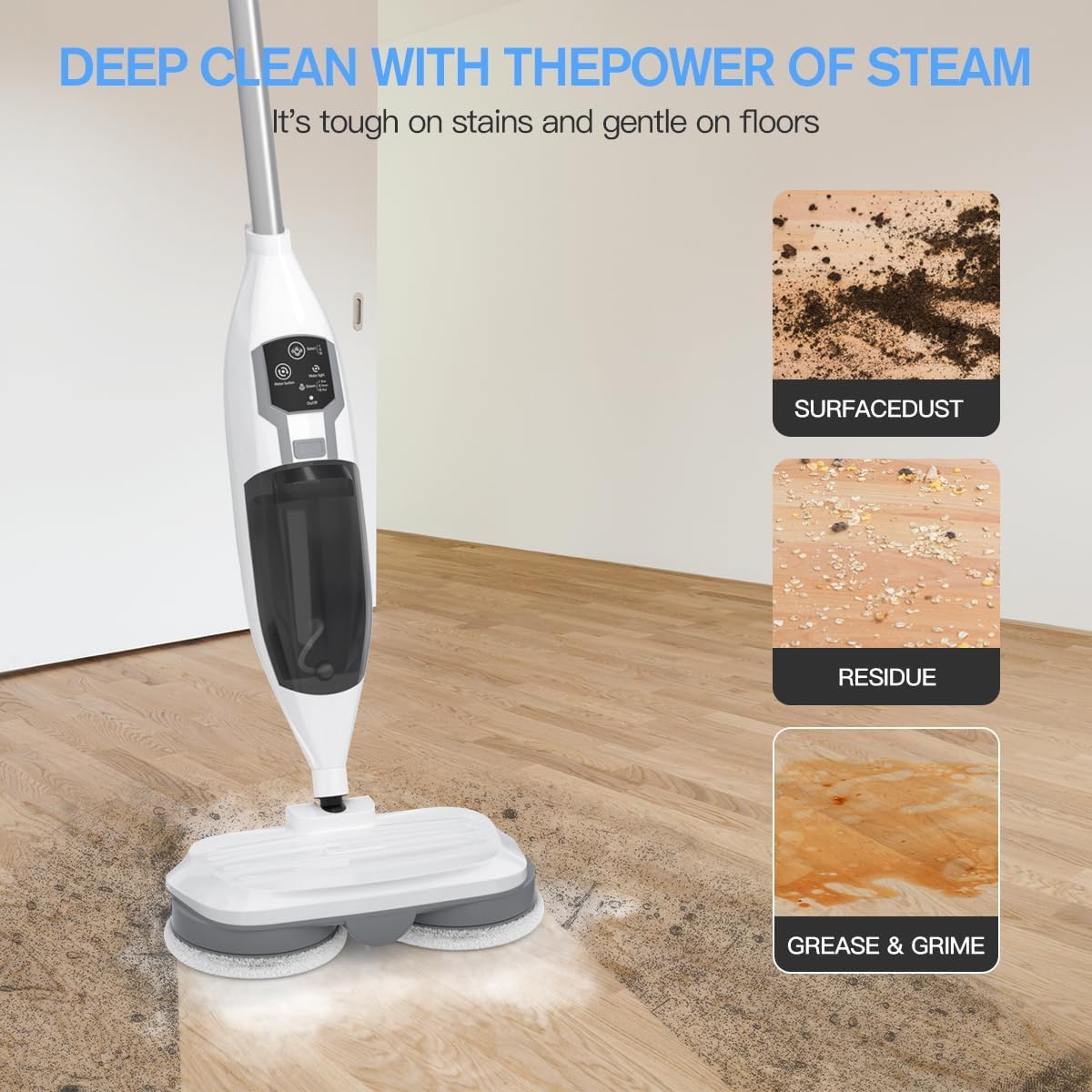 Steam Mop, All-in-one Powerful Handheld Steam Cleaner Detachable Floor Steamer with 13 Accessories, MultiPurpose Steamer for Hardwood Floors,Clothes,Windows,Tiles,Furniture,Carpet, For Home Use