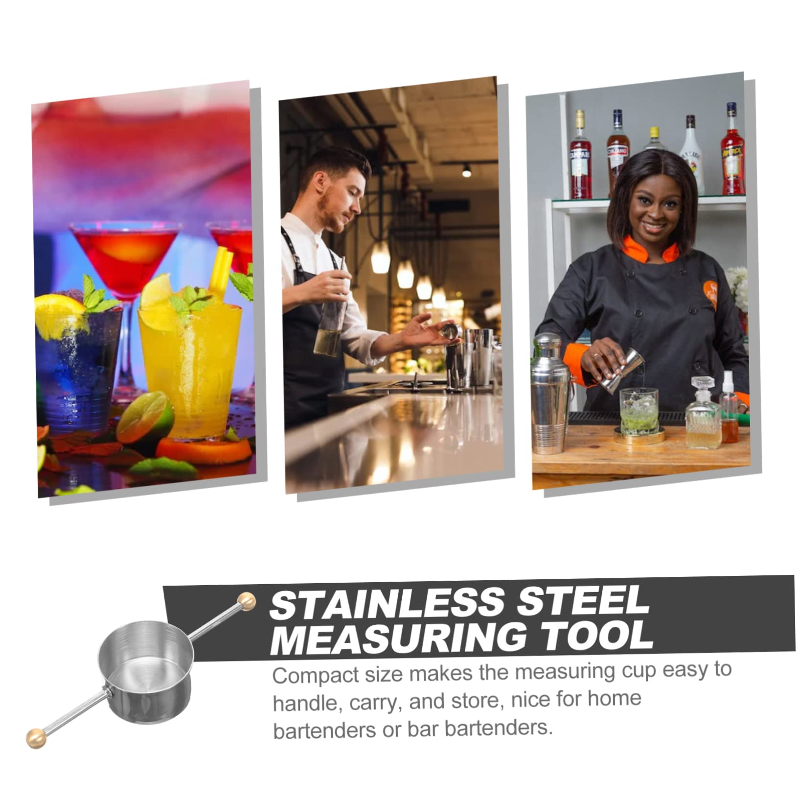 FUNOMOCYA Stainless Steel Drink Measuring Cup Jigger Measurement Tool for Bartending Perfect for Home or Bar