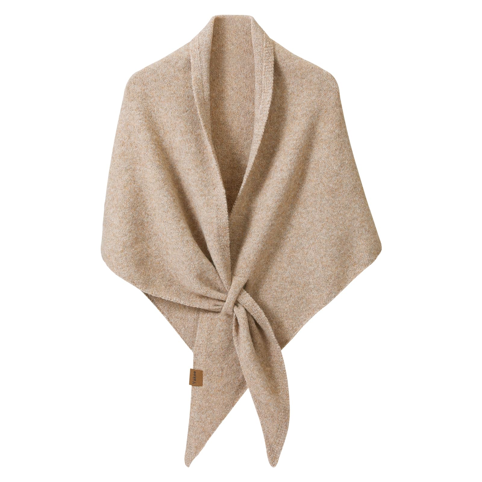 Wocharm Women's Khaki Pashmina Shawl Wraps, Soft Open Front Poncho Sweater, Knitted Shawls Wool Cashmere Shoulder Top Sweater Shawls Triangle Scarf (Khaki)