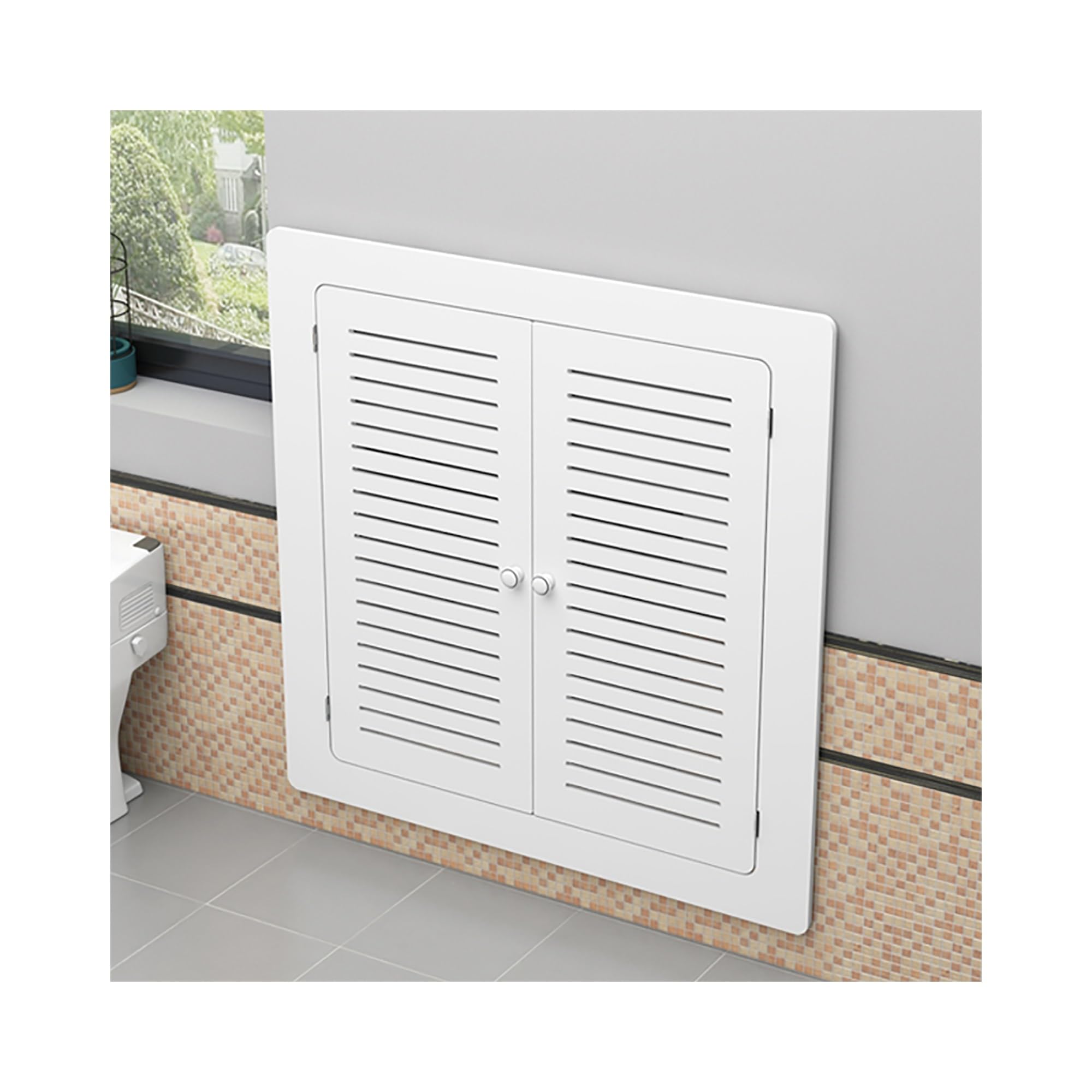 Protector térmico decorativo y cubre radiador blanco ultrafino de pared