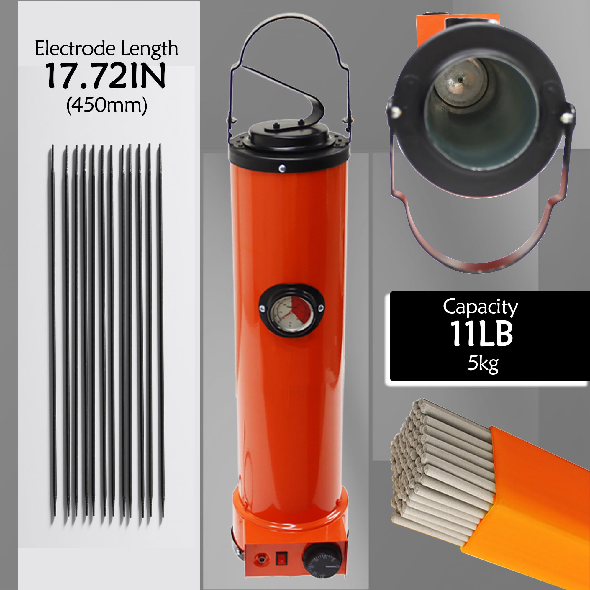 Maisutseb Portable Welding Rod Oven,11LB Stick Welding Electrode Storage Oven Electrodes,Welding Rod Holder for 17.72