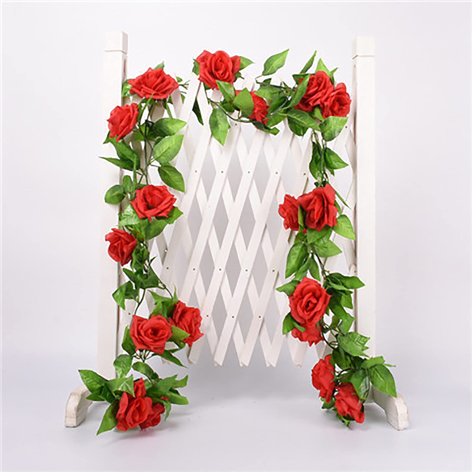 Rosengirlande Dekoration - 12 Stück, Je 2,5 M, Mit Lebensechten Rosen, Für Hochzeit, Party, Wand