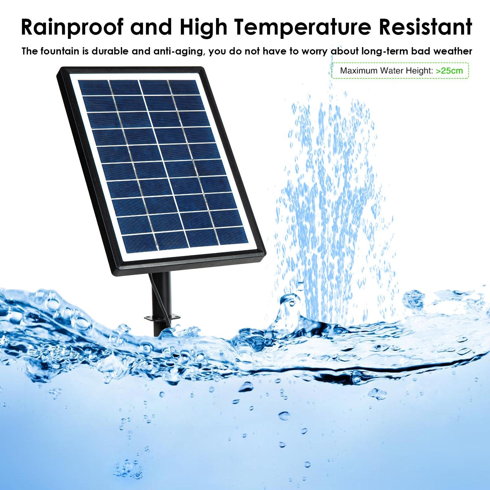 Pompa di fontana solare, fontana di acqua solare, pompa di fontana solare | 7 W, fontana di acqua solare con 12 ugelli per bagno di , fontana d'acqua, stagno, esterno