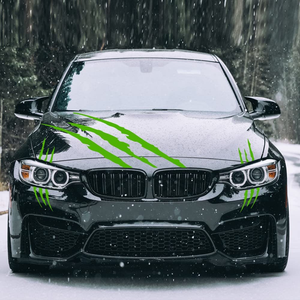 Claw Mark Car Decals, 3‑Pack Scratch Cover Stickers for Hood Headlight