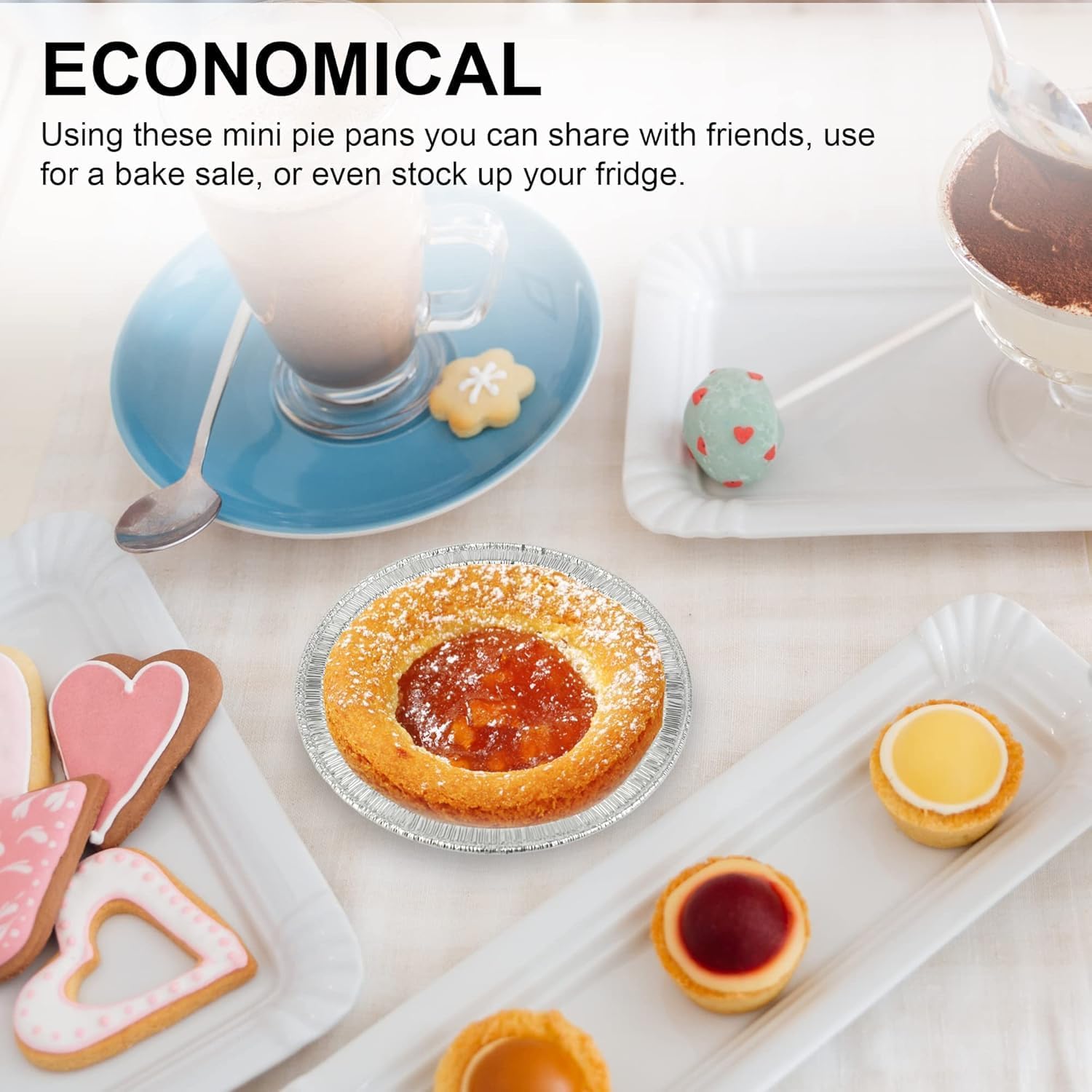 MT Products Aluminum Tart Pans 4.25" - Disposable Mini Pie Pans - Pack of 1000