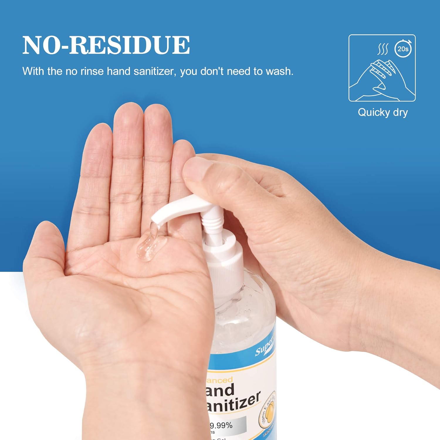 Superfy Hand Sanitizer, Moisturizing Gel Hand Wash with Pump,No-residue,Quick-drying 16 fl.oz (Pack of 4) : Health & Household