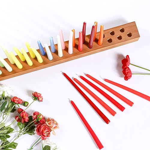 Miniatura 5 de Mumufy Portavelas cónicos de madera para centro de mesa, color marrón oscuro, gigante, de madera, para fiesta de cumpleaños, candelabros de granja,