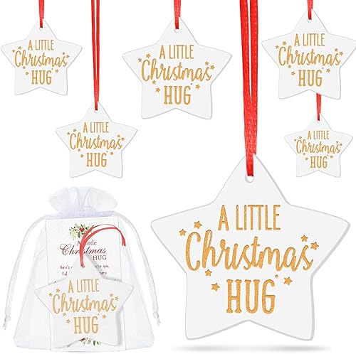 Vista 17 de 18 piezas de adornos de Navidad, regalos a granel, regalos de agradecimiento para compañeros de trabajo, empleados, letreros de cerámica