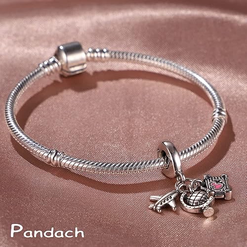 Miniatura 7 de Pandach Abalorios de plata de ley 925 con cuentas de madre para mujer, pulsera y collar, pulsera para el día de la madre, regalos para mamá y amigos